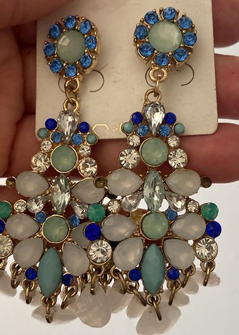 Uzun Çok Renkli Boncuklu Bohem Küpeler - Görsel 2