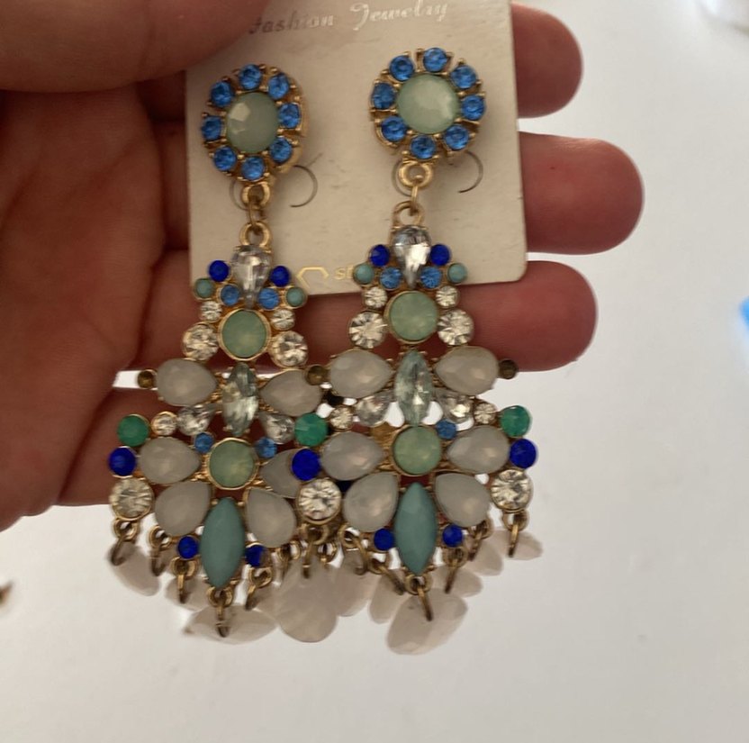 Uzun Çok Renkli Boncuklu Bohem Küpeler - Görsel 3