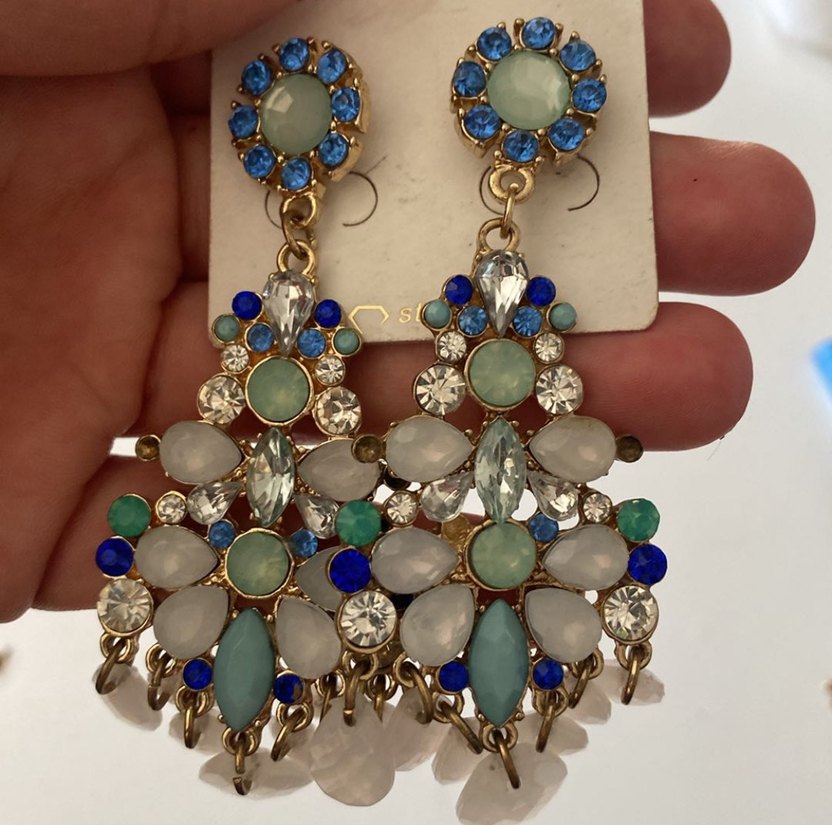 Uzun Çok Renkli Boncuklu Bohem Küpeler - Görsel 2