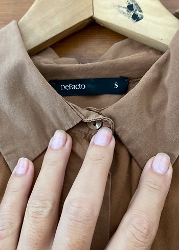 Aci Kahve Süet Kadın Gömlek - Görsel 2