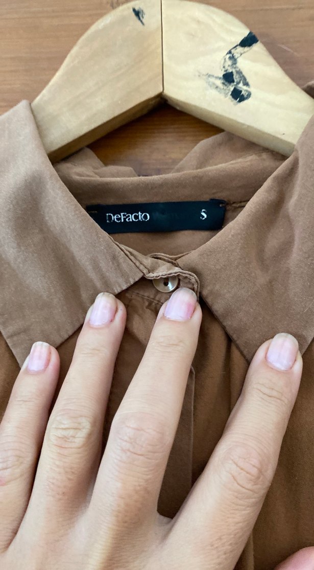 Aci Kahve Süet Kadın Gömlek - Görsel 2