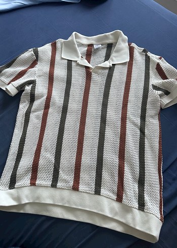 Örgü Desenli Kısa Kollu Erkek Polo Tişört