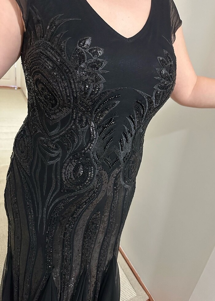 pullu abiye elbise  42 beden - Görsel 2