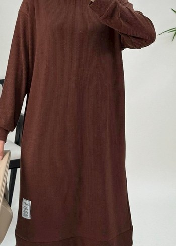 Diğer Kahverengi Uzun Kollu Salaş Tunik XXXL ETİKETLİ