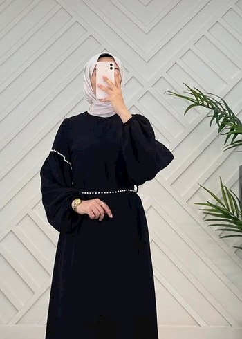 44 Beden siyah Renk 44 Beden Boncuk Detaylı Siyah Uzun Elbise ETİKETLİ SIFIR