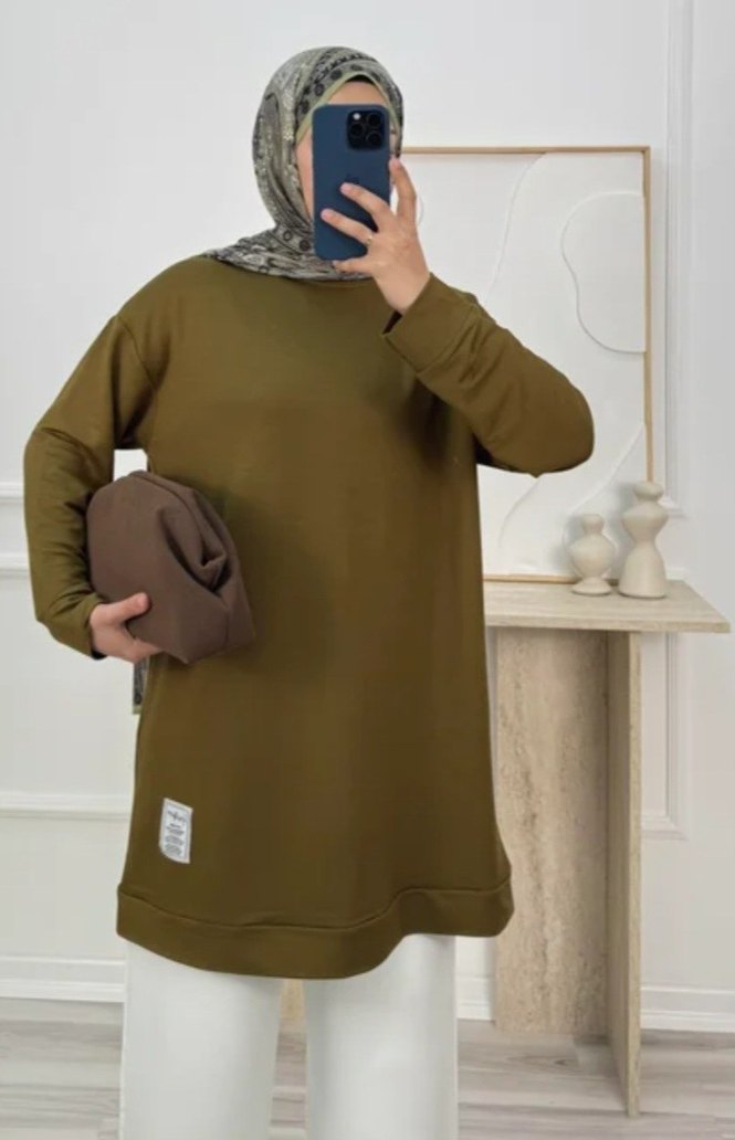 50 beden uzunluk 86 göğüs 63 esnek likrali etiketli sıfır TUNIK - Görsel 2