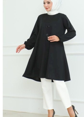48 beden Siyah Yüksek Yakalı Kadın Uzun Elbise ETİKETLİ - Görsel 2