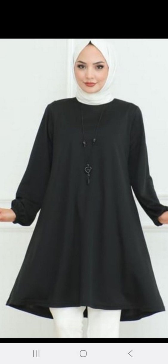48 beden Siyah Yüksek Yakalı Kadın Uzun Elbise ETİKETLİ - Görsel 4