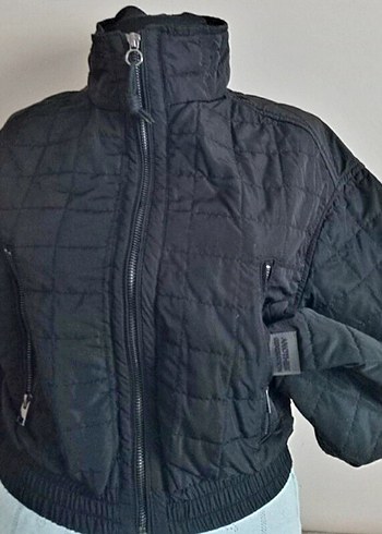 Fermuarlı Siyah Kadın Kışlık Mont
