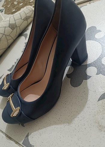 Diğer Mavi Dolgu Topuklu Klasik Stiletto