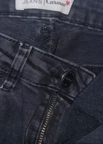 Yırtık Detaylı Siyah Skinny Jean - Görsel 2