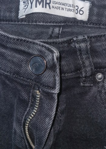 gri Kadın Yırtık Dar Paça Kot Pantolon - Görsel 2