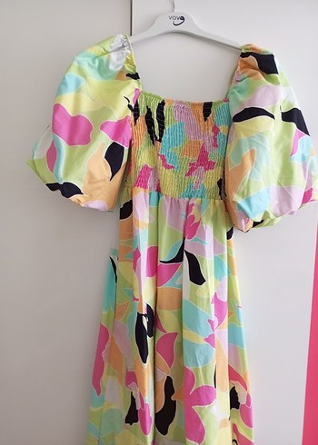 Renkli Bohem Straplez Elbise - Görsel 2