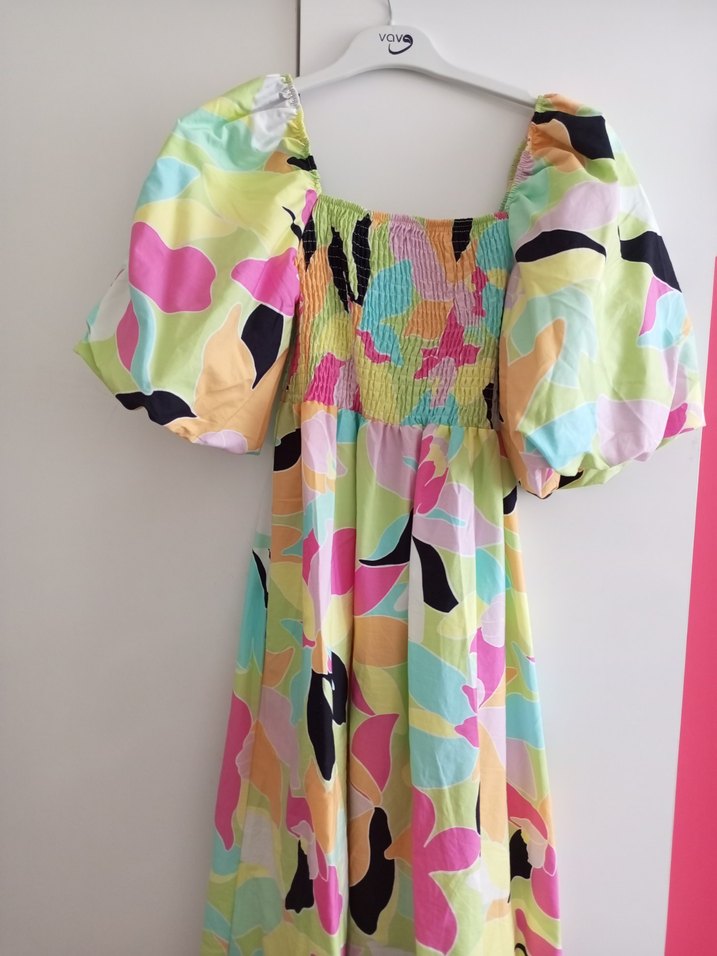 Renkli Bohem Straplez Elbise - Görsel 2