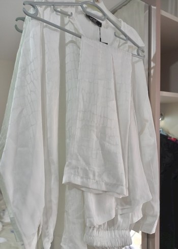 Beyaz ikili gömlek takım - Görsel 2