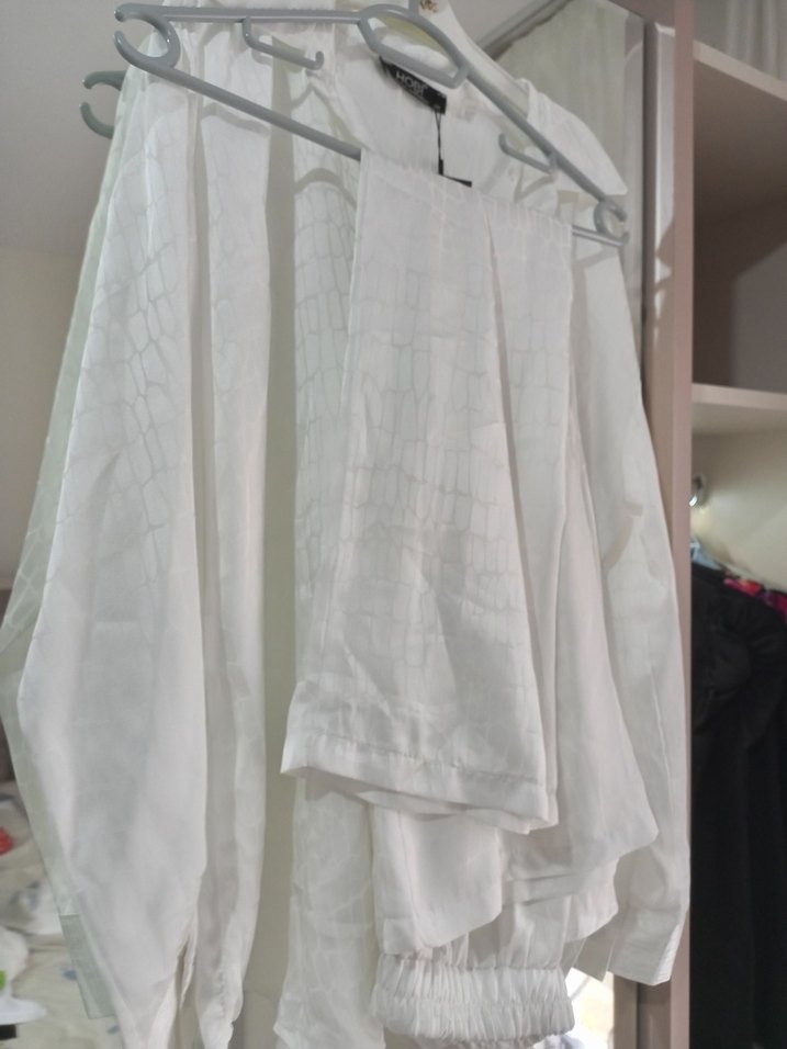 Beyaz ikili gömlek takım - Görsel 2