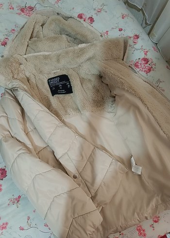 Kadın Bej Kürklü Midi Kışlık Mont - Görsel 2