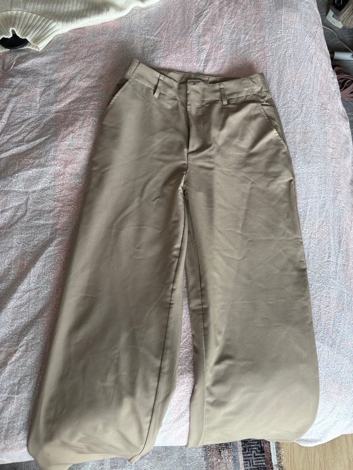 Bej Kumaş Pantolon Stradivarius - Görsel 4