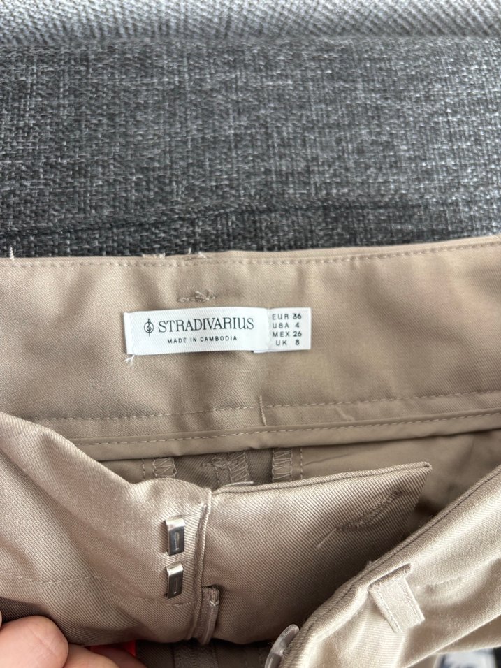 Bej Kumaş Pantolon Stradivarius - Görsel 3
