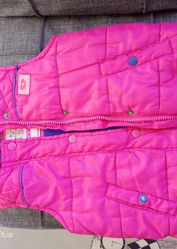 Pembe Düğmeli Kız Yeleği - Görsel 3