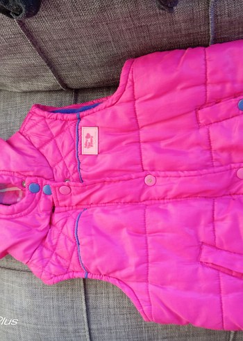 Pembe Düğmeli Kız Yeleği - Görsel 2