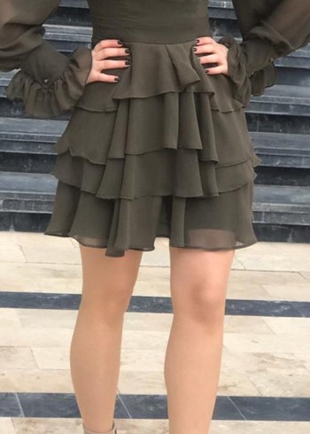 Diğer Kadın Fırfırlı Mini Elbise