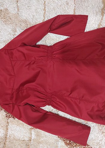 Bordo Düğmeli Uzun Kadın Ceket - Görsel 7