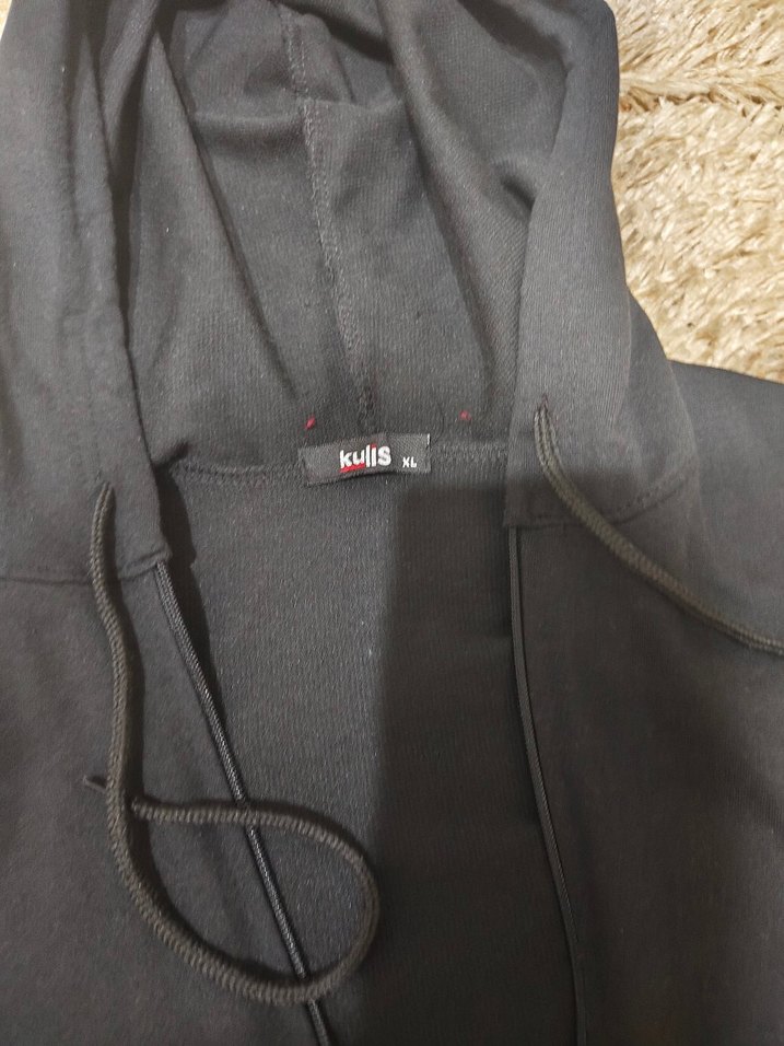 Siyah Kapüşonlu Fermuarlı Sweatshirt - Görsel 3