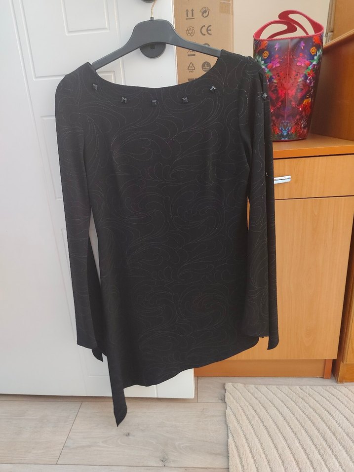 Uzun Kollu Siyah Gotik Bluz - Görsel 2