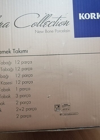 Beden beyaz Renk KORKMAZ 60PARÇA 12 KİŞİLİK YEMEK TAKIMI