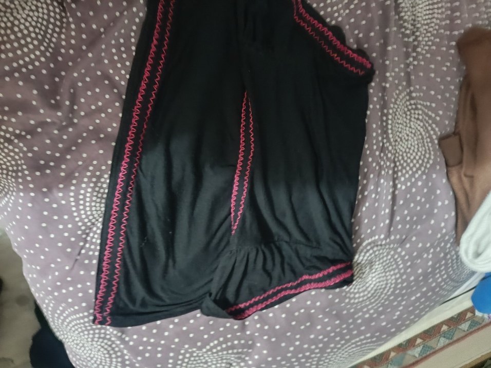 V Yaka Nakışlı Pembe Siyah Tunik - Görsel 3