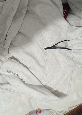 Beyaz fermuarlı Kadın Sweatshirt - Görsel 2