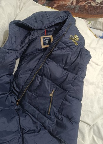 çocuk Mavi Kadife Detaylı Kolsuz Mont - Görsel 2