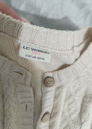 Düğmeli Beyaz Triko Hırka - Görsel 4