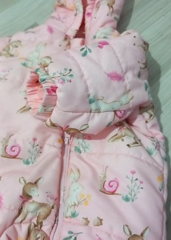 Kürklü Pembe Desenli Bebek Tulumu - Görsel 3