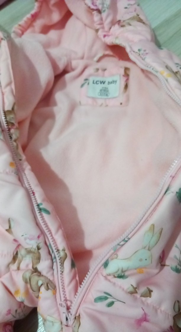 Kürklü Pembe Desenli Bebek Tulumu - Görsel 4