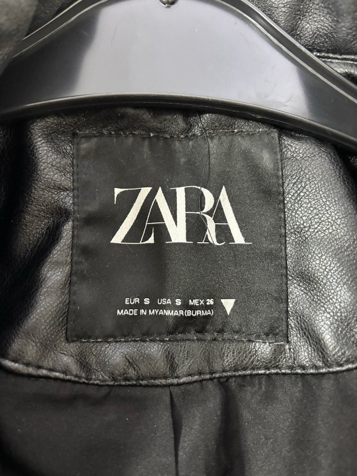 Zara Kadın Siyah Deri Biker Ceket - Görsel 2