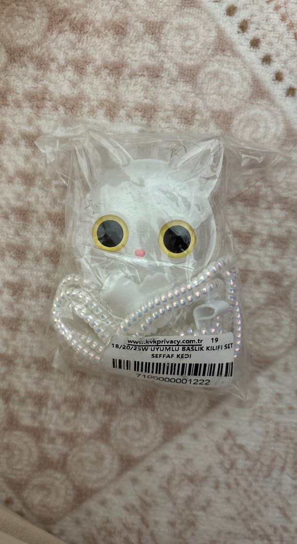 Şeffaf Kedi Figürlü Telefon Kulaklığı - Görsel 2