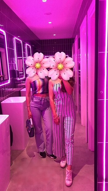 xs Beden Bershka Askılı Lacivert Çizgili Tulum