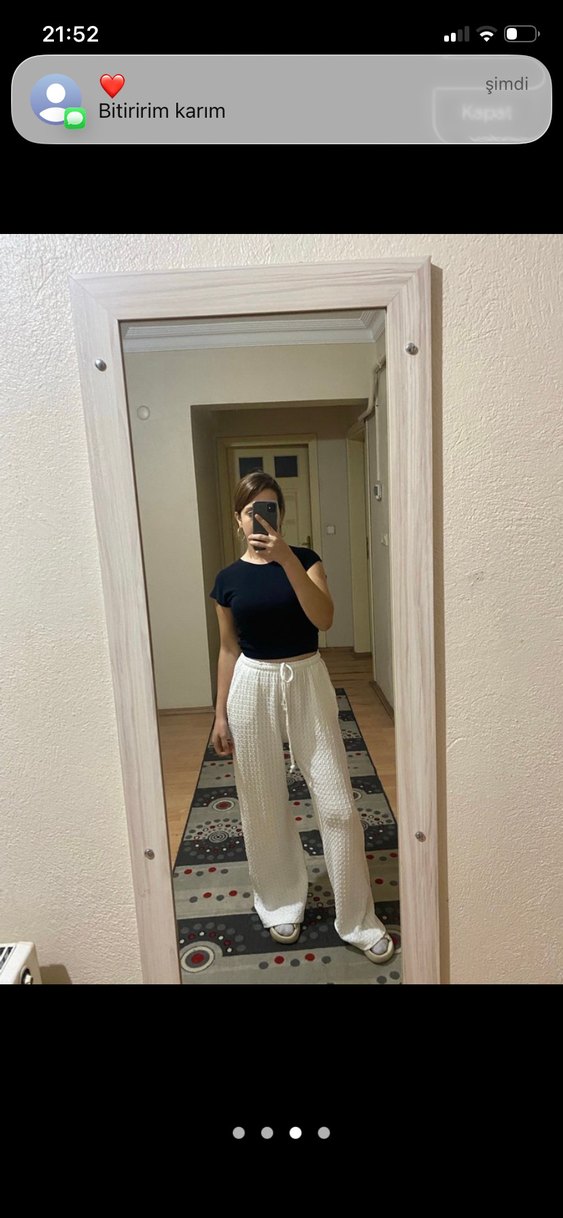 Beyaz Bohem Pantolon - Görsel 3