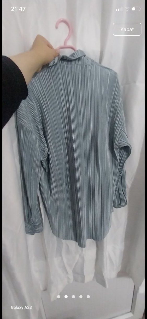 Gri Pliseli Kadın ikili takım - Görsel 3