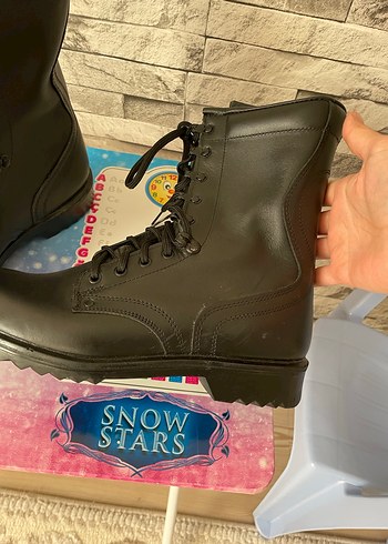 Siyah Bağcıklı Erkek Kauçuk Botlar - Görsel 4