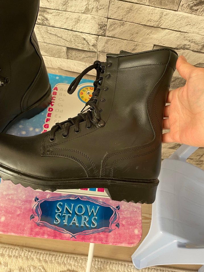 Siyah Bağcıklı Erkek Kauçuk Botlar - Görsel 4