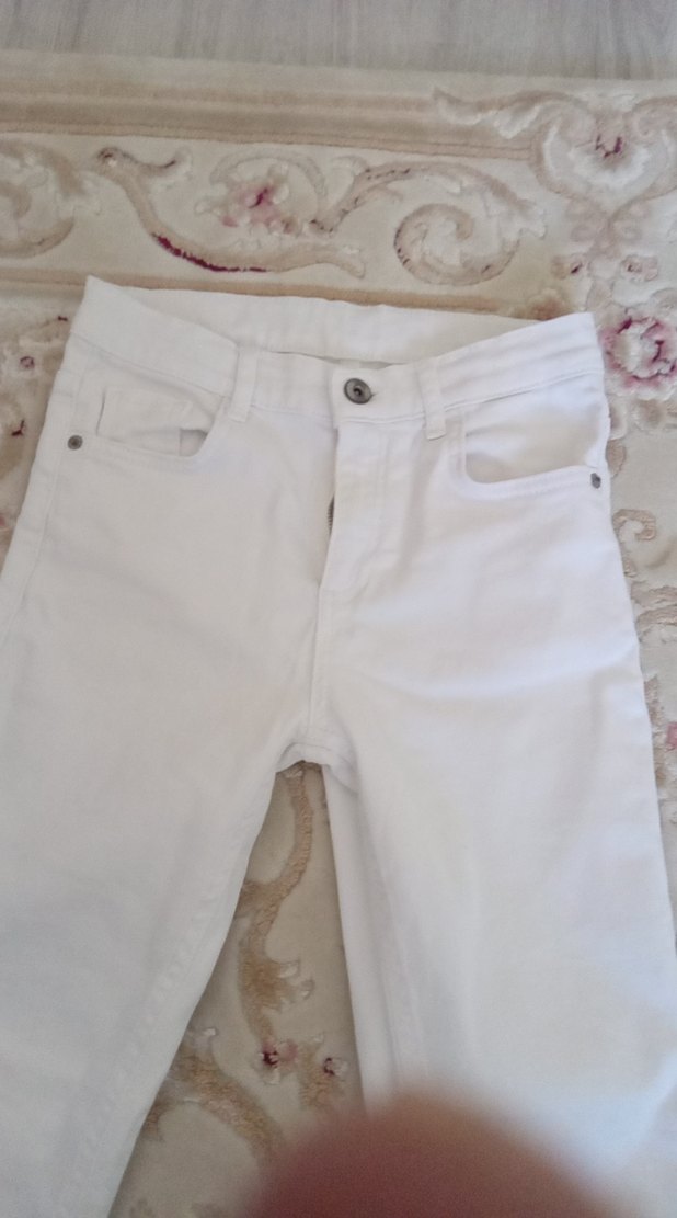 Beyaz Erkek Çocuk Pamuk Pantolon - Görsel 2