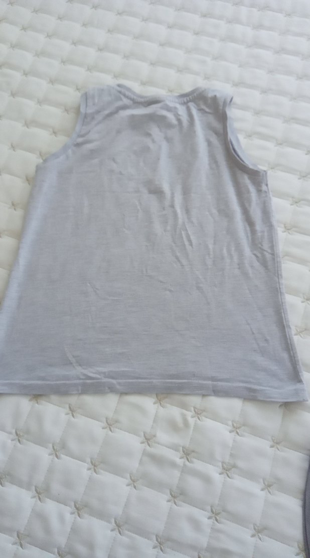 Gri Baskılı Askısız Bol Kesim Tişört - Görsel 2