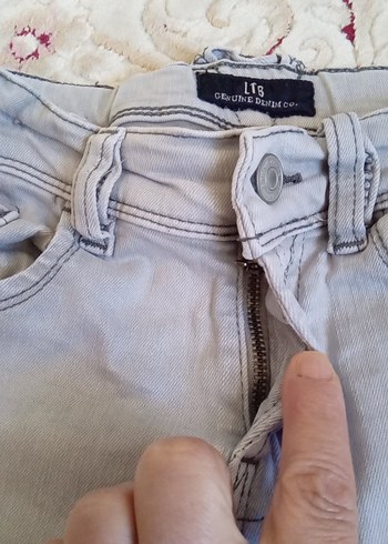 8 Yaş Beden Gri Erkek Çocuk Denim Şort
