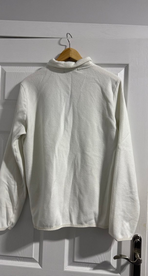 Beyaz Fermuarlı Erkek Polar Sweatshirt NG - Görsel 4