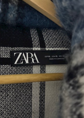 Düğmeli Mavi Kareli Kadın Ceket - Görsel 2