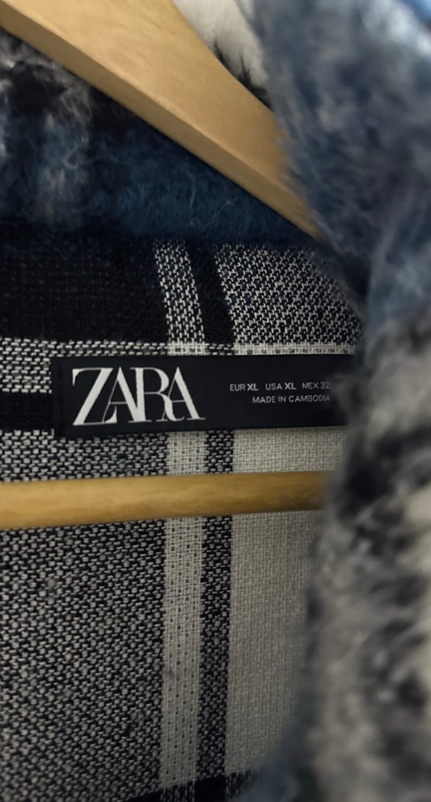 Düğmeli Mavi Kareli Kadın Ceket - Görsel 2