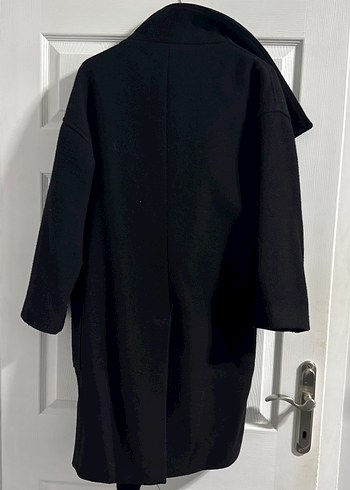 MANGO Siyah Çift Düğmeli Uzun Kaban - Görsel 3